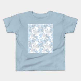 Soft Blue and Gray Tie-Dye Kids T-Shirt